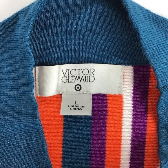 Victor Glemaud Target Orange Vertical Stripe Crop Mock Turtleneck Sweater | L - Picture 10 of 12